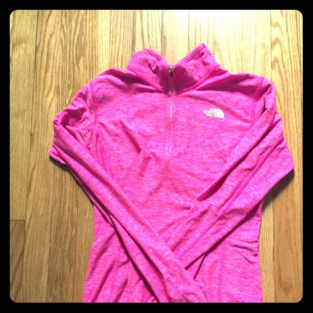 Pink north face workout sweatshirt